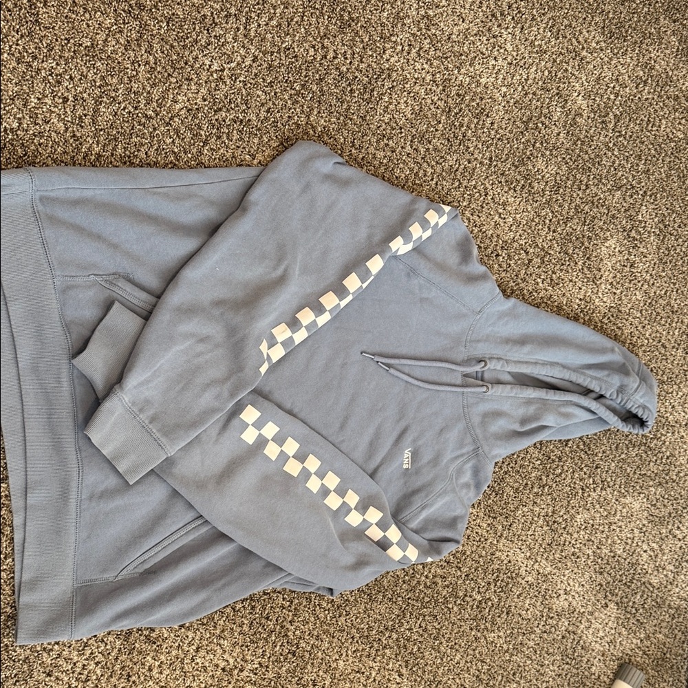Vans Blue and White Checkered Men's Sweater